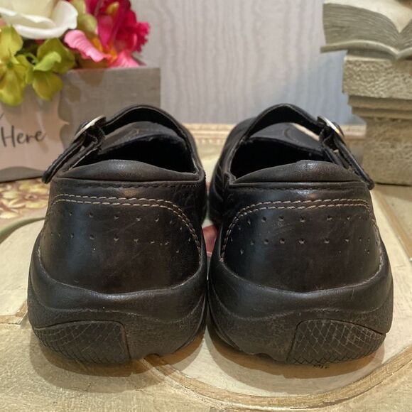 Keen Presidio Black Leather Cross Strap Mary Janes Sz 5.5 - Picture 10 of 15